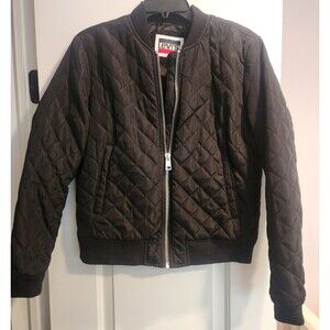 Levi's Womens Diamond Quilted Bomber Jacket Size Large In Black